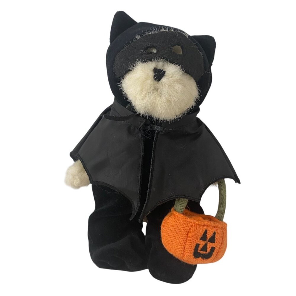 Boyds Bear Bruce In Bat‎ Costume Pumpkin Bag Halloween Plush Collectible